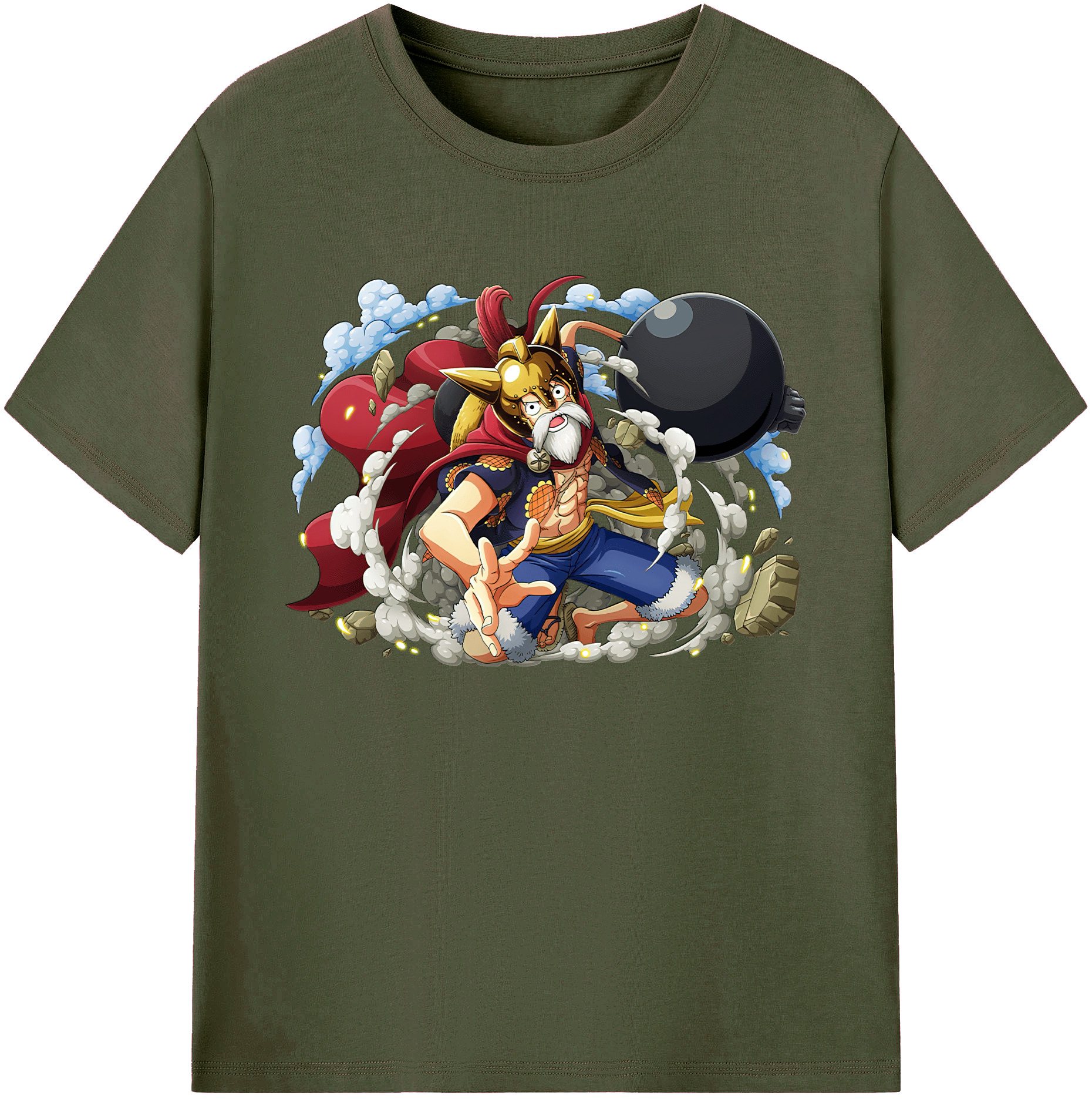 ワンピース モンキー・D・ルフィ ONE PIECE Monkey D. Luffy 綿100％ メンズ半袖Tシャツ｜肌触りやわらか＆通気性